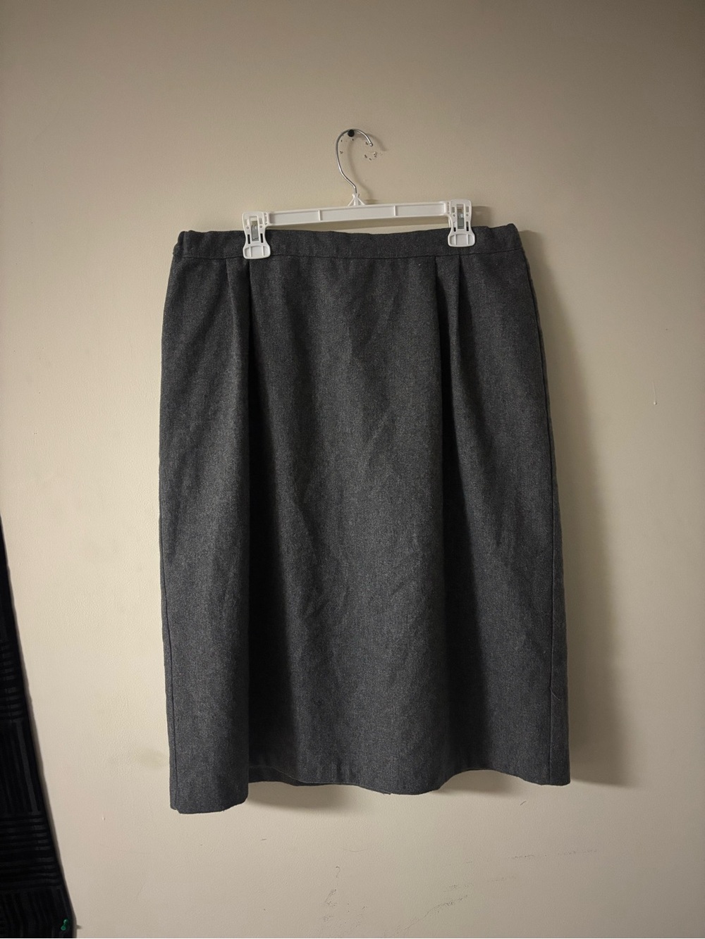 Vintage Ms Russ Wool Blend Midi Skirt Size 20 Made in USA Gray Career Skirt
